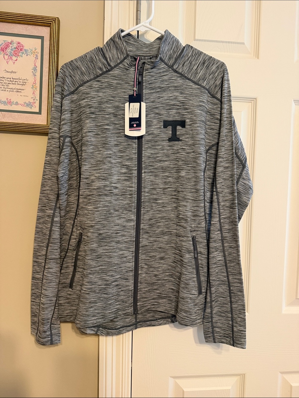 Women's TN Vols Gray Heather Full-Zip Varsity Jacket